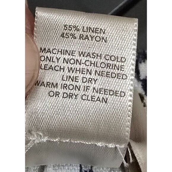 Loft Womens Black & White Patterned Linen Rayon Skirt Sz L - Picture 6 of 7